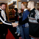 1 March: King Harald, Queen Sonja and Crown Prince Haakon visit the Norwegian athletes at Soria Moria, where many of them are staying during the championships. Here, the Crown Prince meets  Tord Asle Gjerdalen   (.Photo: Lise Åserud / Scanpix)